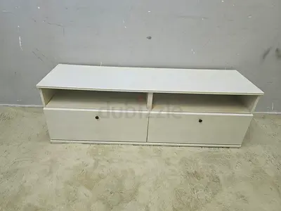 White TV Stand with Drawers and Shelves