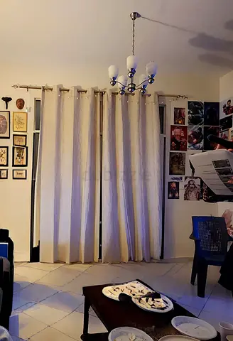 Beige self design curtain 9 ft living room