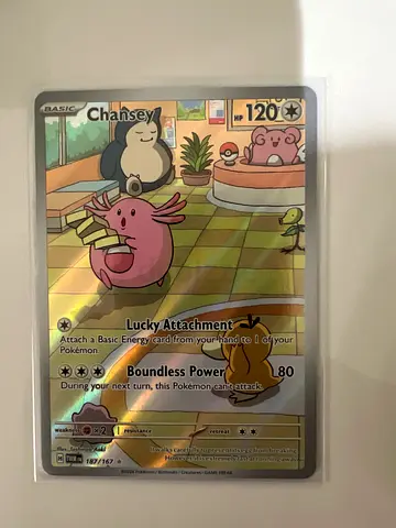 Pokémon Chansey Full Art Holographic Collectible Card - good condition