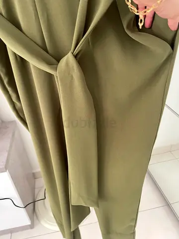 Olive green long jumpsuit / modest dress, used once