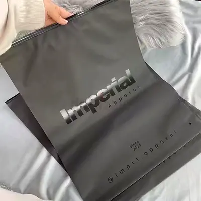 Imperial Apparel Black Branded Zipper Bags - Pack