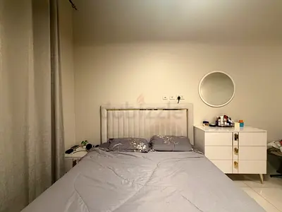 White bedside 1 pair table / nightstand with gold handles and legs