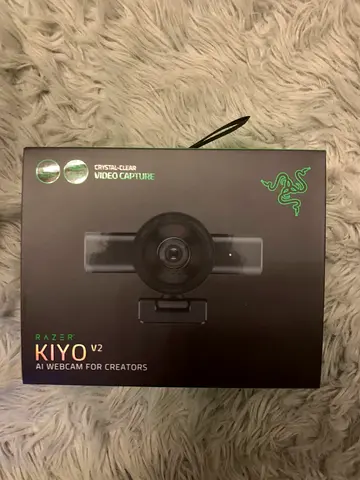 Razer Kiyo V2 4k Webcam, Box Accessories Sticker Like New