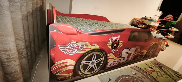 Car bed for boys. With mattress