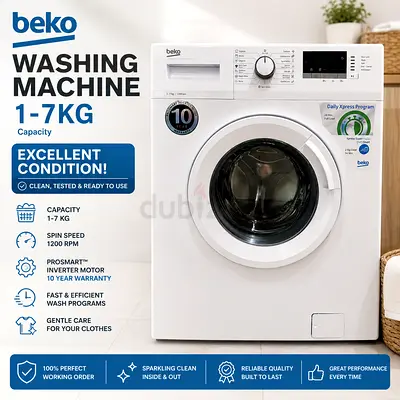 Beko 7kg Front Load Washing Machine – Excellent Condition | ProSmart Inverter | 1200 RPM