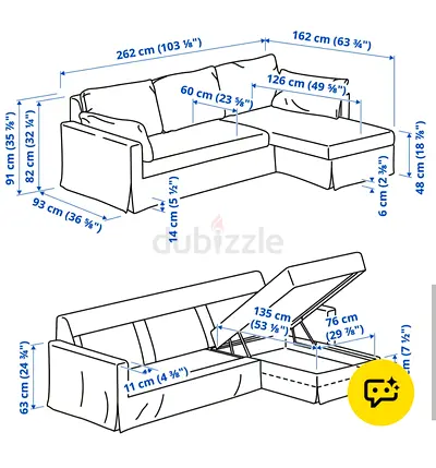 Sofa cum bed with storage