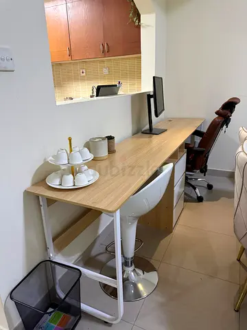 Long wooden computer table 2 seater