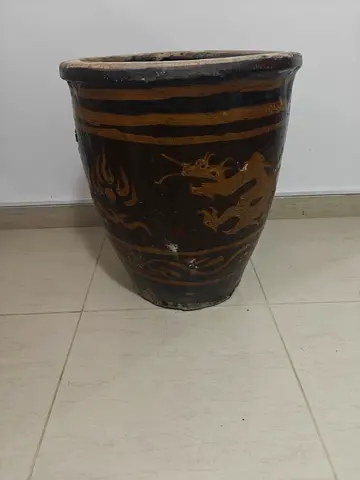 Vintage Large Decorative Ceramic Pot Vintage Style Dragon Design Pot (60x50)CM