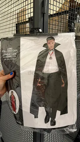 Long Collared Vampire Cape Costume - Black, New in Package