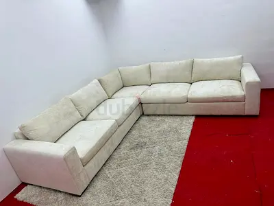 Same like new condition pottery barn beige color corner lshape sofa