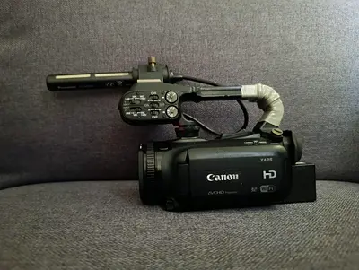 Canon XA25, Professional Camcorder, XLR, and Panasonic Mic.