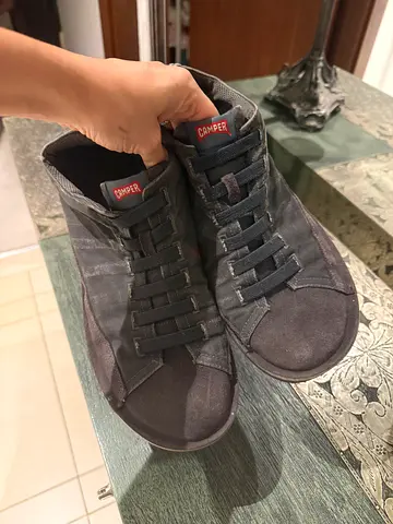 Camper Mens Dark Grey High-top Casual Sneakers - Size Unknown, Good Condition