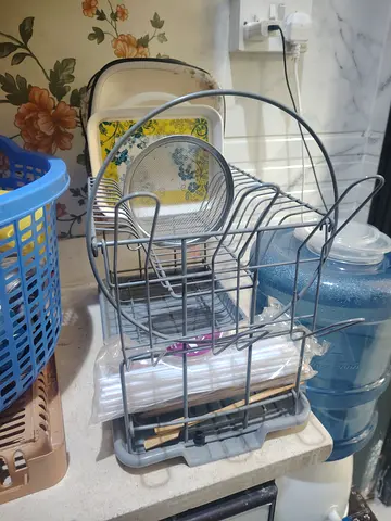 Compact Stainless Steel Dish Rack with Cutlery Holder - Gently Used