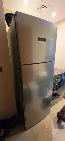 Silver double-door refrigerator in perfect condition Bosch brand