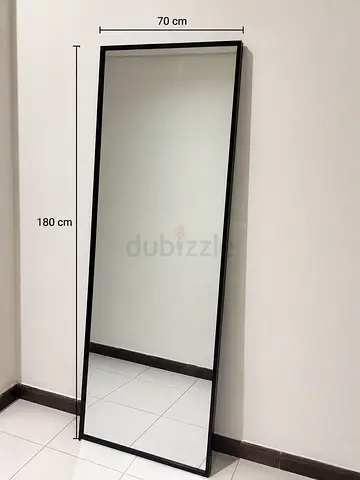 Full-Length Black Framed Leaner Mirror 70x180 cm