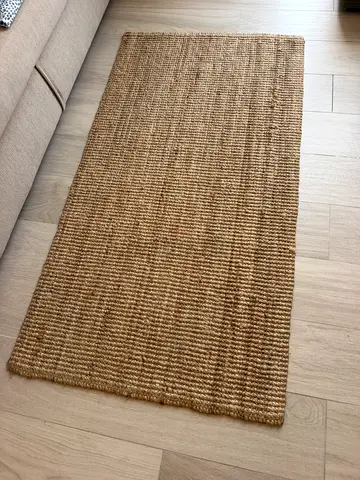 Flatwoven natural jute runner rug - 80x150cm, good condition