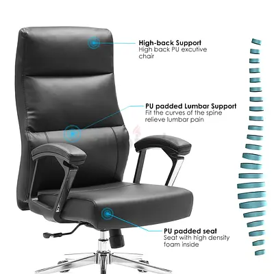 Black PU Leather High-Back Executive Office Chair