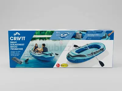 Inflatable Dinghy Boat - 2-3 Person Crivit Pneumatic Row Boat