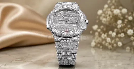 Patek Philippe Nautilus 5711/1A – Custom Full Pavé Diamond (Iced Out)