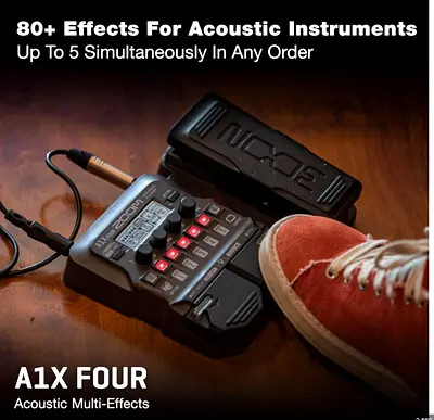 Zoom A1X Four multi-effects processor with expression pedal,  ZOOM power adaptor (80dhs for free)