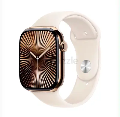 Apple Watch Series 10 GPS + Cellular 46mm Gold Titanium Case w. Starlight Sport Band-S/M