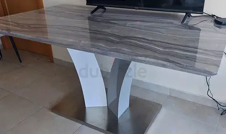 Stylish large dining table for 6 persons with 6 chairs