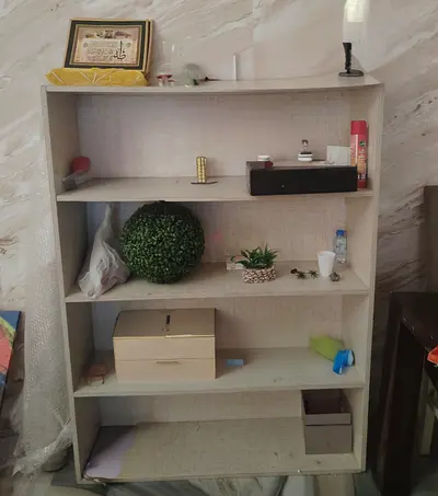 Used 4-shelf Wooden Bookcase / Display Shelf - Light Beige