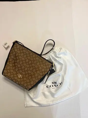 Coach Signature Canvas Crossbody Bag with Dust Cover - Brown- Brand New
