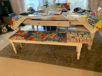 Pottery barn table plus bench + 4 ghost chairs
