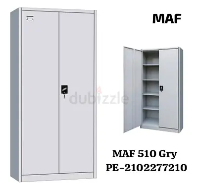 Metal Office Storage Cabinet 2-Door Locker with Shelves - Grey