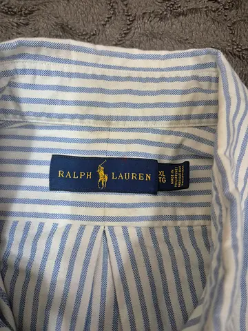 Ralph Lauren XL striped cotton dress shirt - light blue/white
