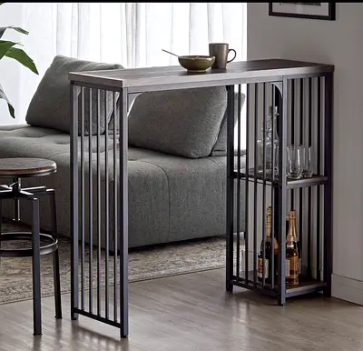 Bar Counter Table with High Stool Chairs