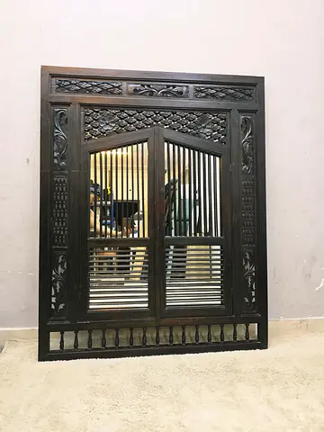 Ornate Hand Carved Wooden Wall Decor Mirror