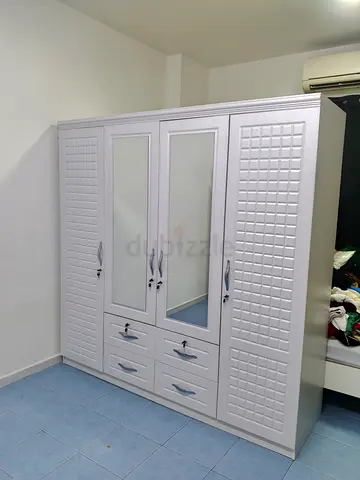 White 4-Door Wardrobe with Mirrors and Drawers  brand New