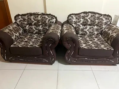 Sofa  7-seater armchairs with patterned fabric
