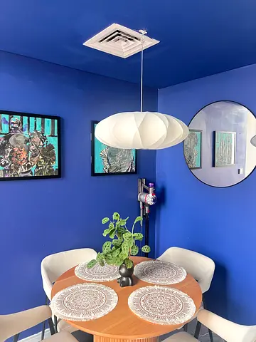 Roundish clothed ceiling lamp - 60cm wide