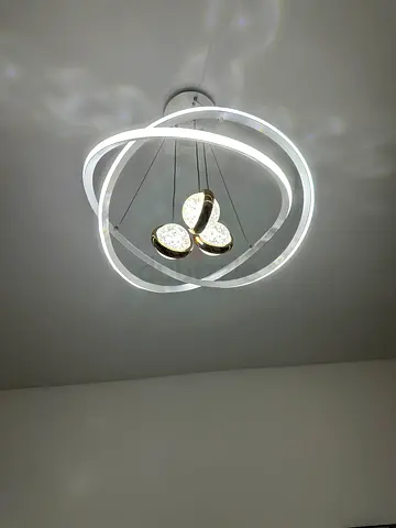 Modern LED Spiral Ceiling Light with Crystal Accents