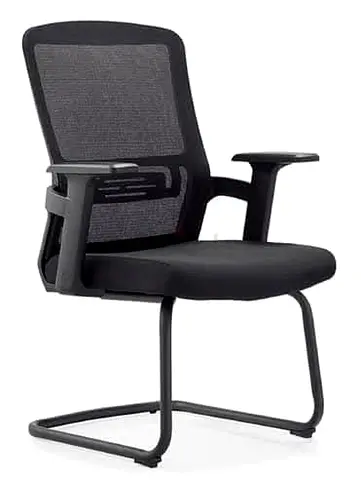 Black Mesh Visitor Office Chair with Cantilever Base