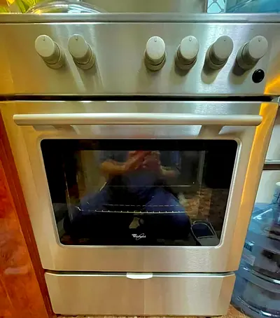 Used freestanding gas cooker oven and hob - stainless steel, good working condition