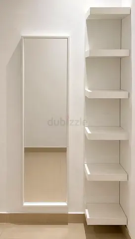 ikea mirror and wall shelf