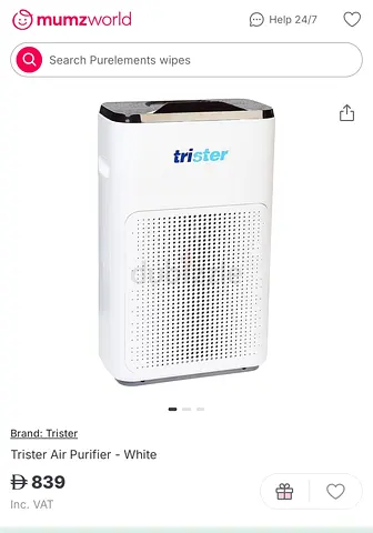 Trister Air Purifier - white, compact (used)
