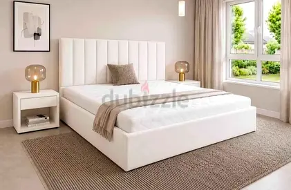 King Bed Frame with Padded Headboard - Modern Design