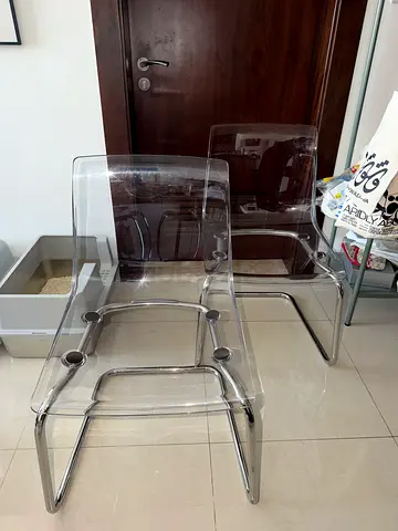 IKEA TOBIAS CHAIR TRANSPARENT x2