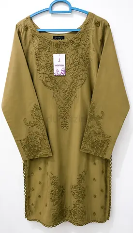 Light Olive embroidered j. Ready to Wear dress