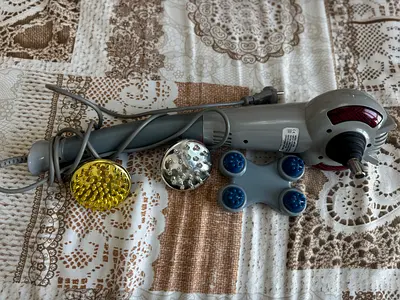 Handheld Electric Massager with Multiple Heads - Used