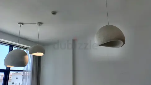 Set of 3 Modern White Pendant Ceiling Lamps — Minimal Design