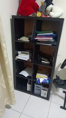 Dark brown 9-cube shelving unit / bookcase - good condition