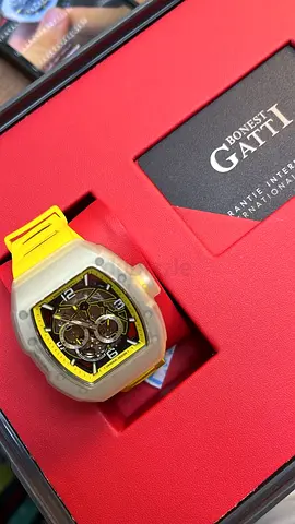 Bonest Gatti Chronograph Mens Watch - Yellow Silicone Strap (New)