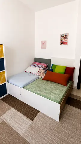 2 nos. White and grey single bed frame with mattresses for sale