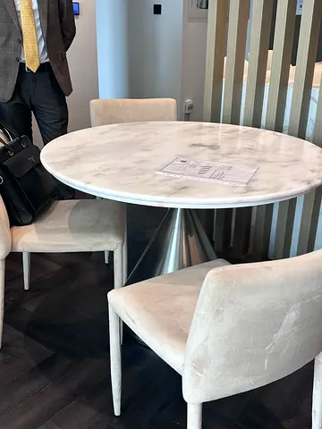 Marble top Round Dinning Table with Chairs